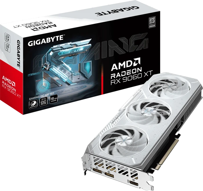 GIGABYTE Radeon RX 9060 XT Gaming OC ICE 16G, 16GB GDDR6, HDMI, 2x DP