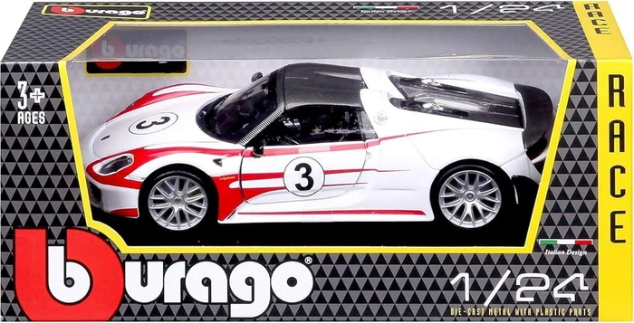 Bburago Porsche 918 Spyder Weissach weiß