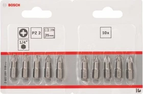 Bosch Professional Extra Hart Pozidriv Bit 1/4", PZ2x25mm, 10 Stück