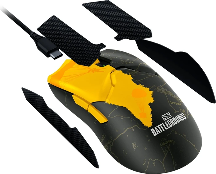 Razer Viper V2 Pro schwarz/gelb, PUBG: BATTLEGROUNDS Edition, USB
