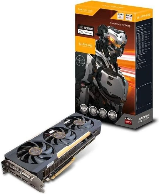 Sapphire Radeon R9 390X Tri-X + Backplate, 8GB GDDR5, DVI, HDMI, 3x DP, lite retail