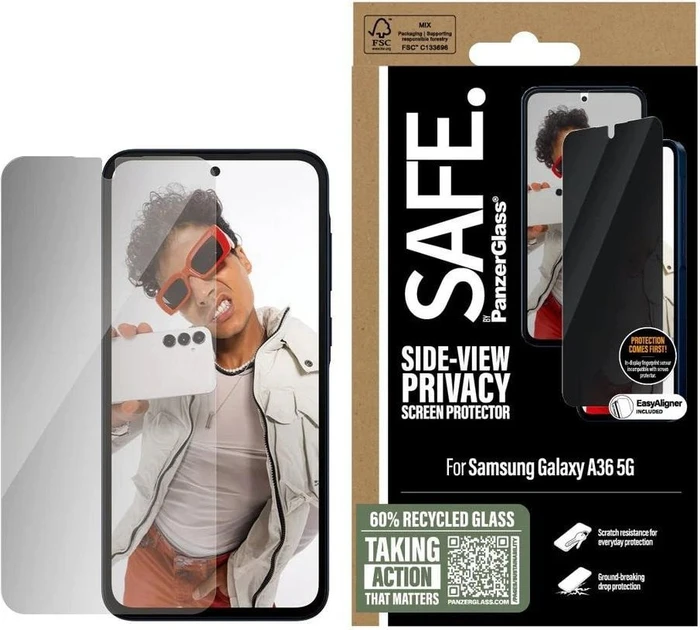 PanzerGlass Safe Privacy Screen Protector Ultra-Wide Fit für Samsung Galaxy A36 5G