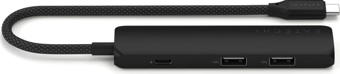 Satechi 4-in-1 Slim Multiport Adapter, schwarz, USB-C 3.1 [Stecker]