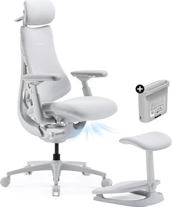 LiberNovo Omni Pro Airflow, Sitztiefe 48cm, inkl. Fußstütze und Akku, weiß