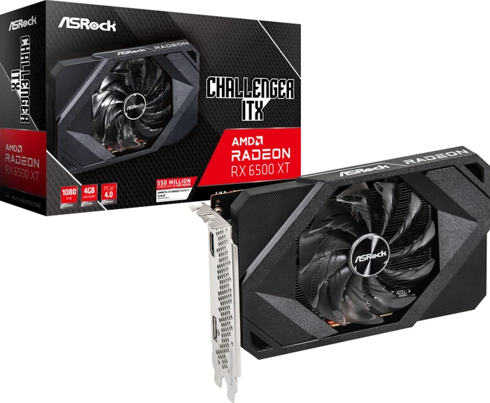 ASRock Radeon RX 6500 XT Challenger ITX, RX6500XT CLI 4G, 4GB GDDR6, HDMI, DP