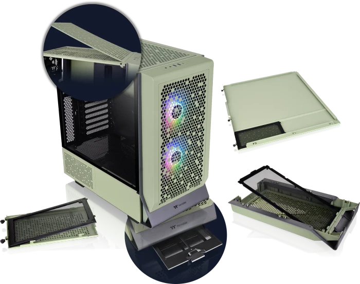 Thermaltake Ceres 300 TG ARGB Matcha Green, grün, Glasfenster