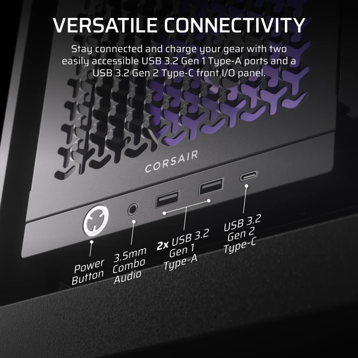 Corsair Frame 4000D RS ARGB, schwarz, Glasfenster
