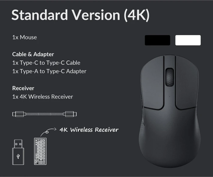 Keychron M3 mini 4K Wireless Mouse schwarz, USB/Bluetooth