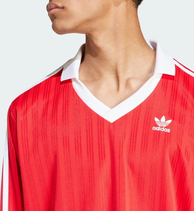adidas Adicolor Piqué Football Shirt langarm better scarlet (Herren)