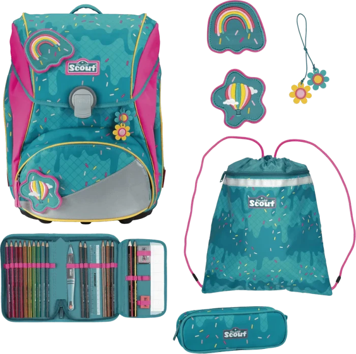 Scout Alpha DIN Happy Confetti Schultaschen-Set, 4-tlg.