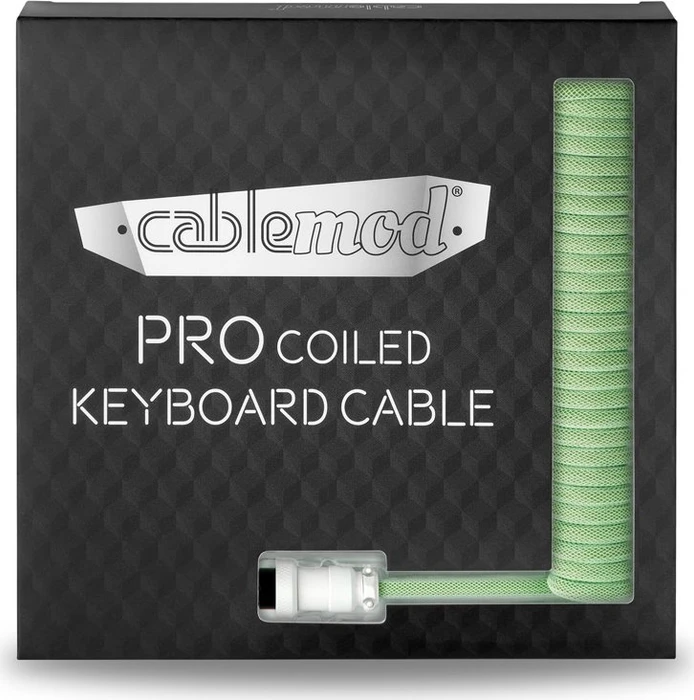CableMod Pro Coiled Keyboard Cable USB Micro-B auf USB-A, Tastaturkabel (Spiral-Textilkabel), 1.5m, Lime Sorbet