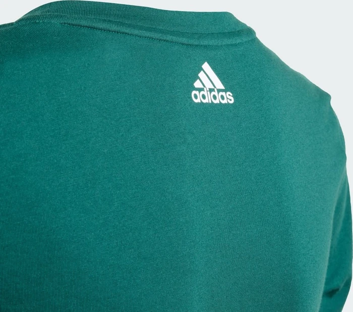 adidas Essentials Linear Logo Cotton Slim Fit T-Shirt kurzarm collegiate green/white (Junior)