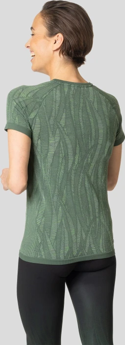 Odlo Zeroweight Ceramicool Funktionsshirt kurzarm camping green space dye (Damen)