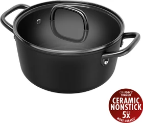 Zwilling Milano Kochtopf mit Glasdeckel 24cm schwarz