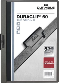 Durable Duraclip 60 Klemmmappe, A4, anthrazit/transparent