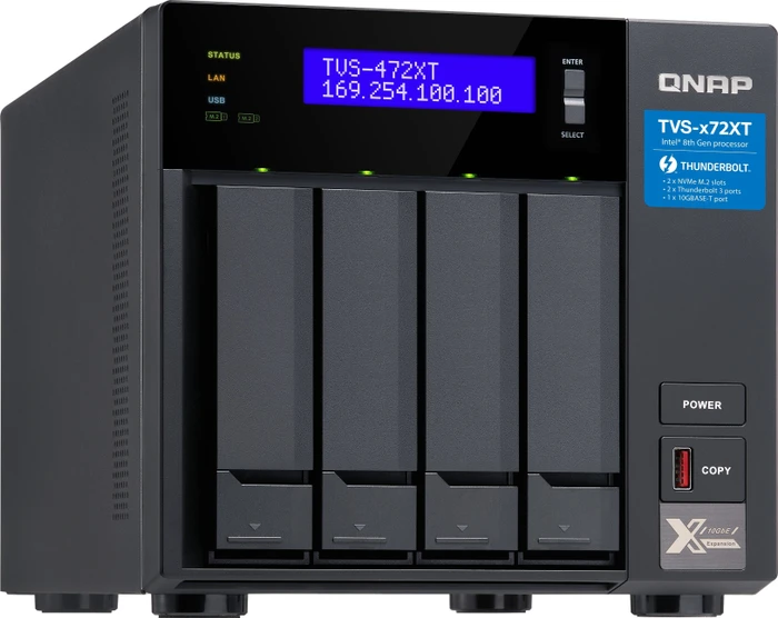 QNAP QuTS hero TVS-472XT-i5-4G, 4GB RAM, 1x RJ-45 10GBase-T, 2x RJ-45 1000Base-T