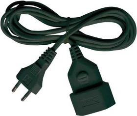 Brennenstuhl Verlängerungskabel IP20 schwarz H03VVH2-F 2x0,75, Euro-Stecker, 3m