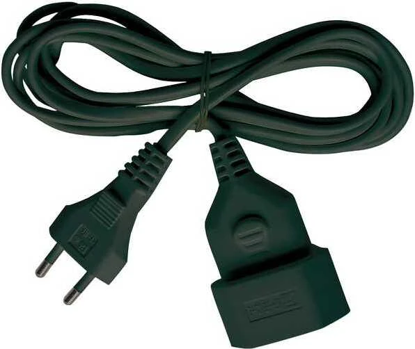 Brennenstuhl Verlängerungskabel IP20 schwarz H03VVH2-F 2x0,75, Euro-Stecker, 3m