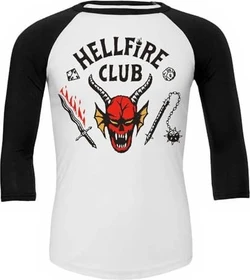 Spiral Stranger Things 4 Hellfire Club Crest Shirt langarm schwarz/weiß (Herren)