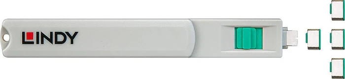 Lindy USB-C/Thunderbolt 3 Schloss mit Schlüssel, grün, 4er-Pack