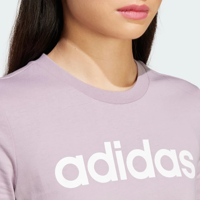 adidas Loungewear Essentials Slim Logo T-Shirt kurzarm preloved fig/white (Damen)