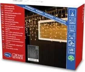 Konstsmide Lichtervorhang Eisregen LED 200x warmweiß
