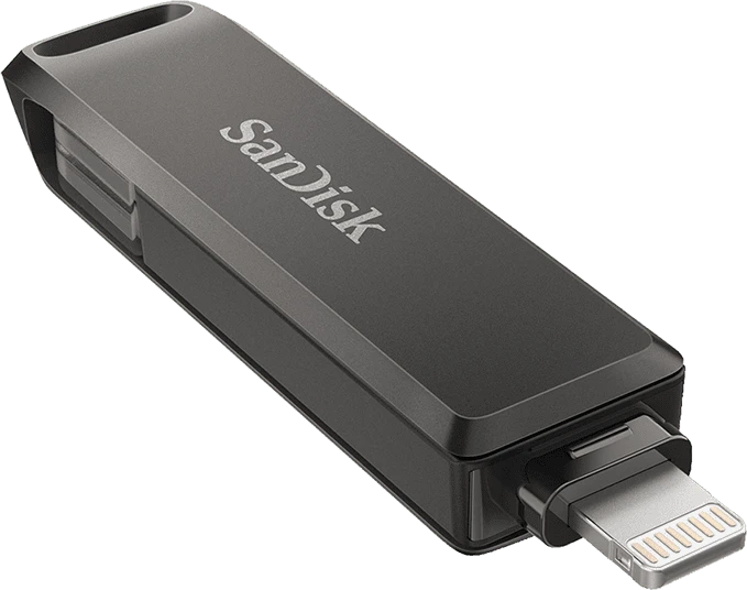 SanDisk iXpand Luxe 64GB, USB-C + Apple Lightning, USB 3.2 Gen 1×1, USB 2.0