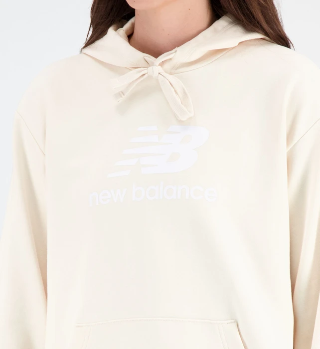New Balance Essentials Stacked Logo Hoodie team cream (Damen)