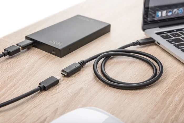 Digitus USB 3.1 Verlängerungskabel, USB-C [Stecker] auf USB-C [Buchse], 0.7m schwarz