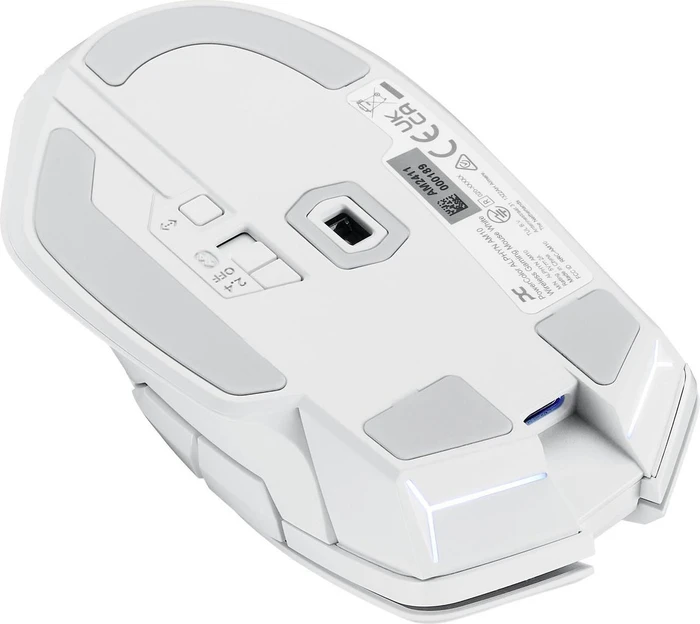 PowerColor Alphyn AM10 Wireless Gaming Mouse weiß, USB/Bluetooth
