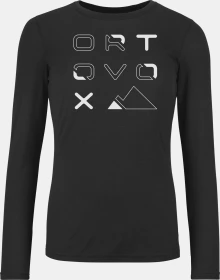 Ortovox 185 Merino Brand Outline Funktionsshirt langarm black raven (Damen)