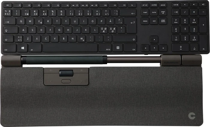 Contour Design RollerMouse Pro Wireless Extended Wrist, Stoff dunkelgrau, USB/Bluetooth