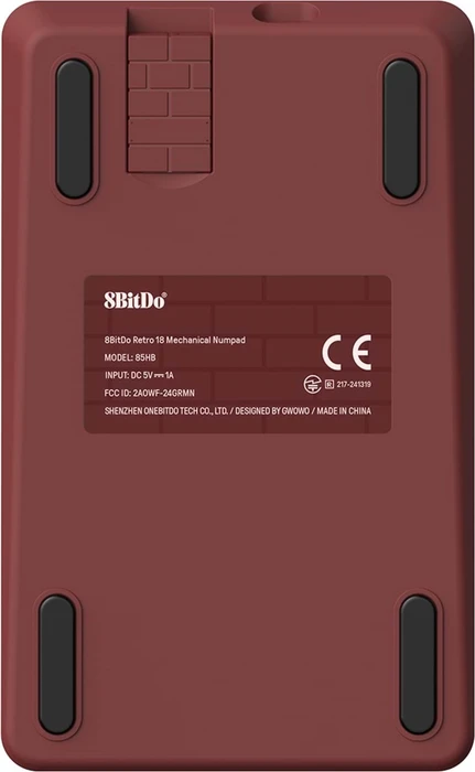 8BitDo Retro 18 Mechanical Numpad Fami Edition, mehrfarbig/rot/weiß, Kailh Box V2 WHITE, hot-swap, USB-C/Bluetooth