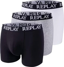 Replay Basic 3er Boxer Briefs black/grey melange/white (Herren)