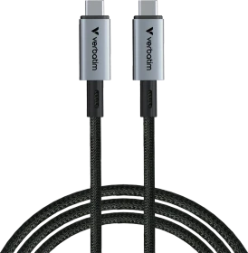 Verbatim Sync & Charge USB-C Kabel, USB4 Gen3x2, 40Gb/s, 8K60Hz, 240W PD EPR, USB-C Stecker auf USB-C Stecker, 1.2m (31847)