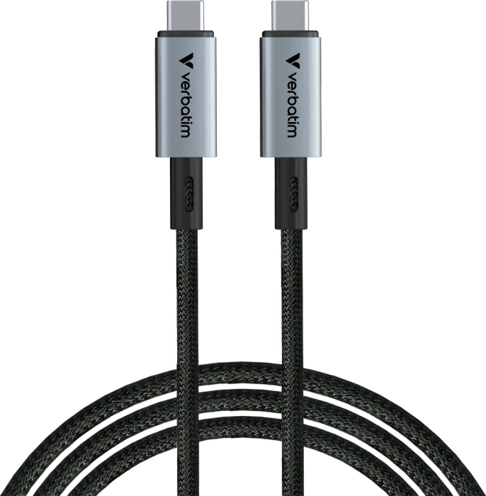 Verbatim Sync & Charge USB-C Kabel, USB4 Gen3x2, 40Gb/s, 8K60Hz, 240W PD EPR, USB-C Stecker auf USB-C Stecker, 1.2m