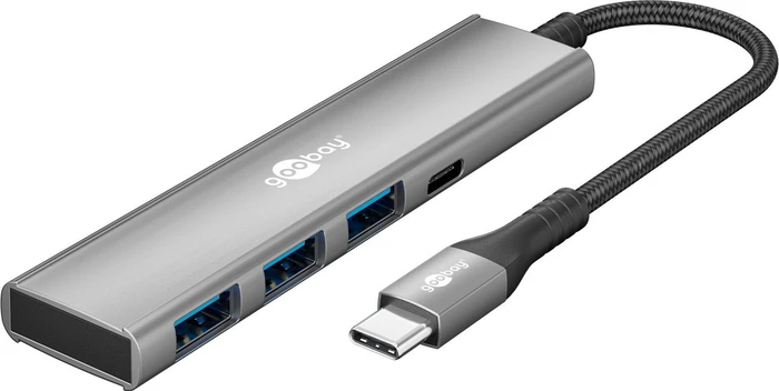 Wentronic goobay Slim 4-Port USB-Hub, 1x USB-C 3.0/3x USB-A 3.0, USB-C 3.0 [Stecker]