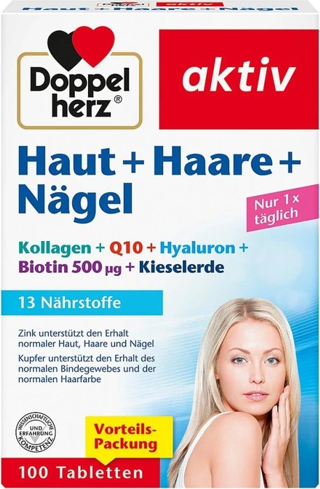 Doppelherz aktiv Haut + Haare + Nägel Tabletten, 100 Stück