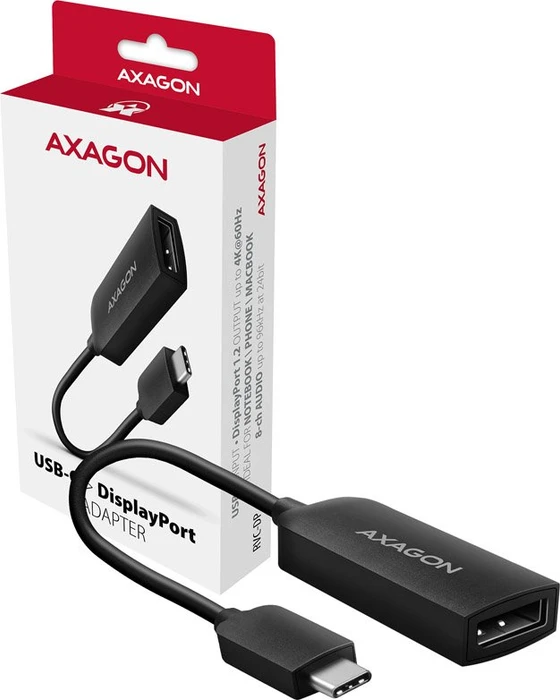 Axagon DisplayPort Adapterkabel, USB-C [Stecker] auf DisplayPort 1.2 [Buchse], Adapterkabel, 20cm