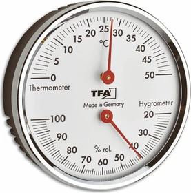 TFA Dostmann Thermo-Hygrometer Wetterstation silber, analog