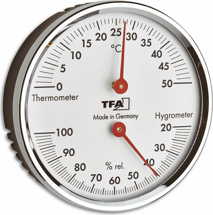 TFA Dostmann Thermo-Hygrometer Wetterstation silber, analog