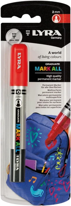 Lyra Graduate Mark All Permanentmarker 2mm rot, Blister