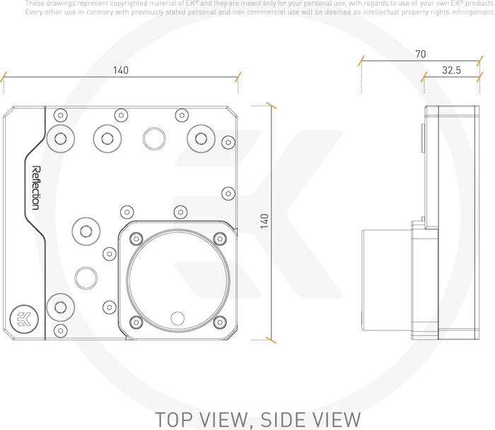 EK Water Blocks Quantum Line EK-Quantum Reflection Uni 140 D5 PWM D-RGB, Verteilerplatte mit Pumpe, Acryl