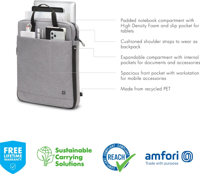 Dicota Eco Motion 13-15.6" Tragetasche, grau