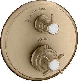 Hansgrohe Axor Montreux Thermostat Unterputz mit Kreuzgriff und Absperrventil brushed bronze