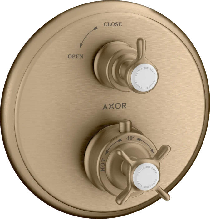 Hansgrohe Axor Montreux Thermostat Unterputz mit Kreuzgriff und Absperrventil brushed bronze
