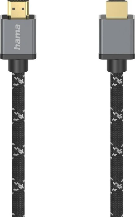 Hama 8K Ultra High Speed HDMI Kabel Alu grau/schwarz, 1m