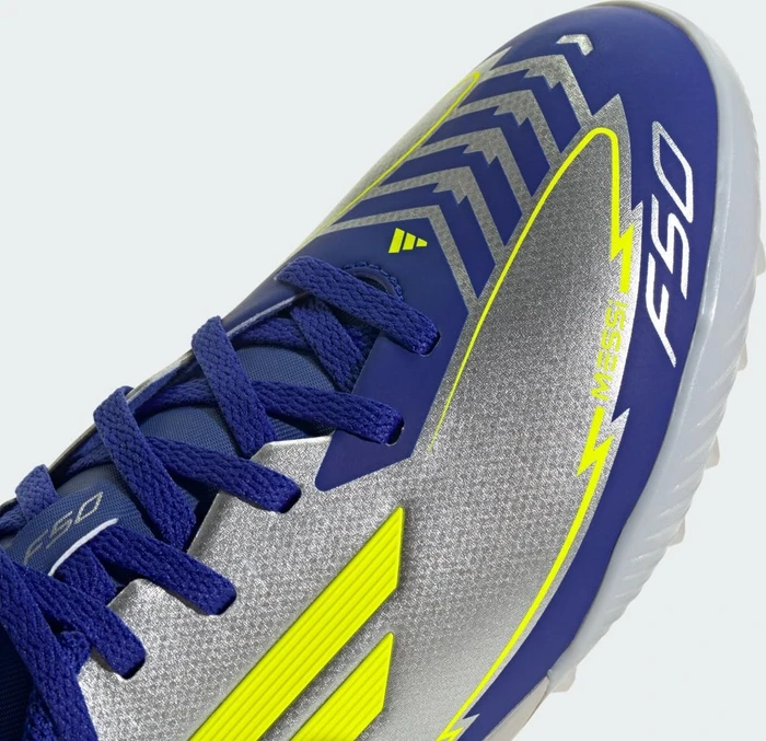 adidas F50 League Messi TF silver metallic/solar yellow/lucid blue (Junior)