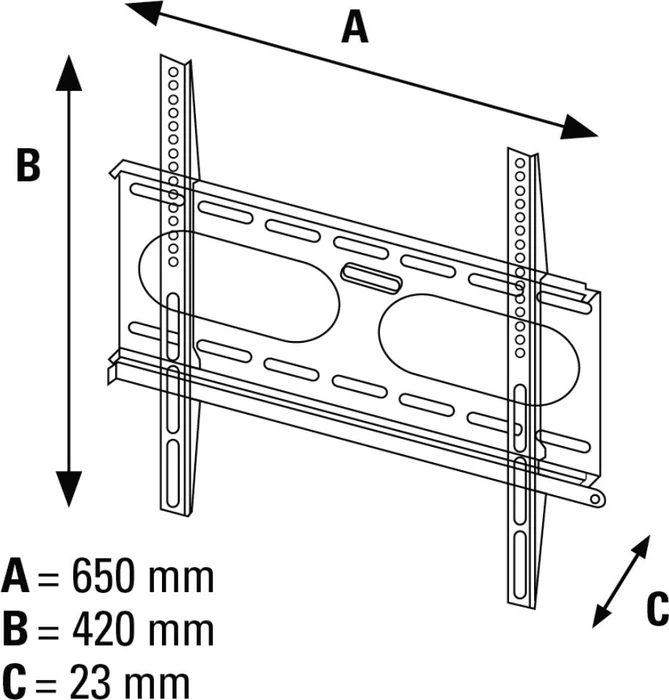 Hama TV-Wandhalterung Fix Ultraslim, 3 Sterne, XL, 142cm schwarz