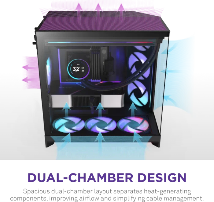NZXT H9 Flow RGB+ [2025] Black, schwarz, Glasfenster